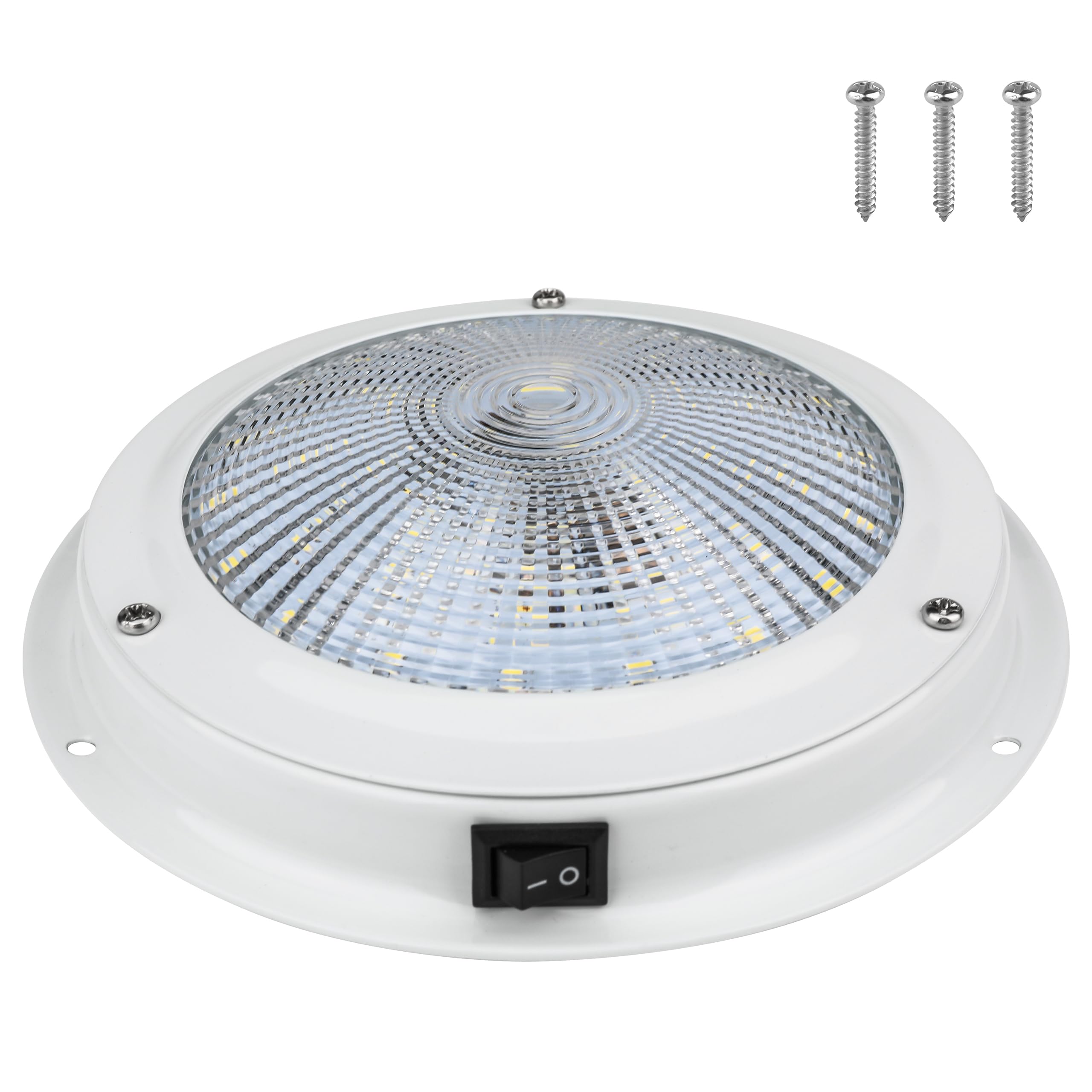 RVZONE Marine Boat Dome Light 12V LED Boat Interior Lights with Toggle Switch 5.5" LED Boat Cabin Lighting with Stainless Steel Surface Mount