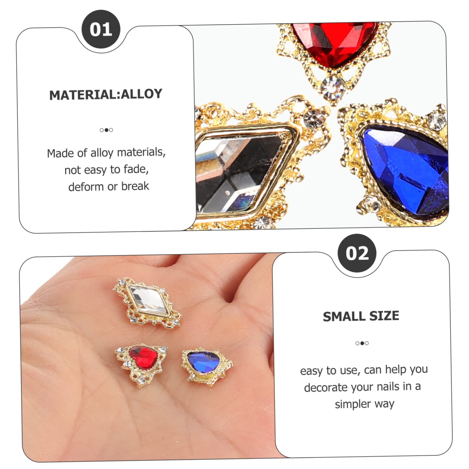 Healvian 120pezzi Rhinestones Colorati Per Unghie Decorazioni Per Nail Art Ciondoli Eleganti Per Manicure Perfetti Per Occasioni Festive e Uso Professionale