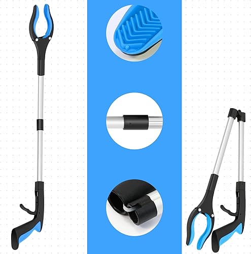 Miniatura 5 de GrabRunner - Paquete de 2 herramientas plegables de 32 pulgadas con imán (rojo + azul)