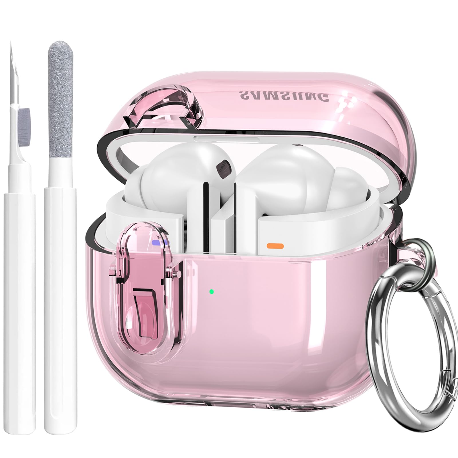 OTOPO Compatible with Samsung Galaxy Bud 3 Pro Case/Buds3/Buds 3 FE Case Clear Lock Clip with Cleaner Kit, Transparent TPU Galaxy Buds Pro 3