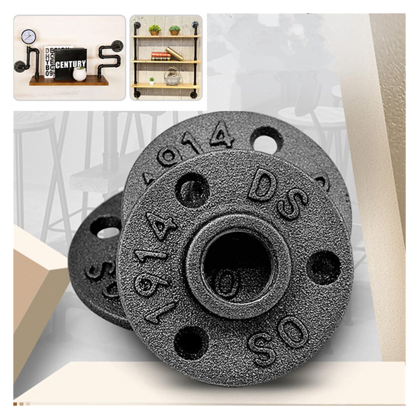 SBTRKT 10 Uds Accesorios de tubería de Hierro Montaje en Pared Piso Antiguo DN15 Pieza de Brida Herramienta de Hardware Bridas de Hierro Fundido Gietijzeren Buisleidingen (Size : DN25)