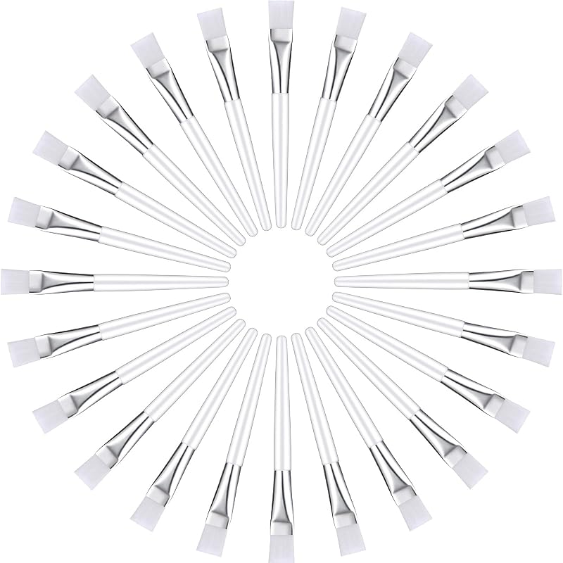 Kit Boao com 24 Pincéis Brancos para Aplicação de Máscaras Faciais