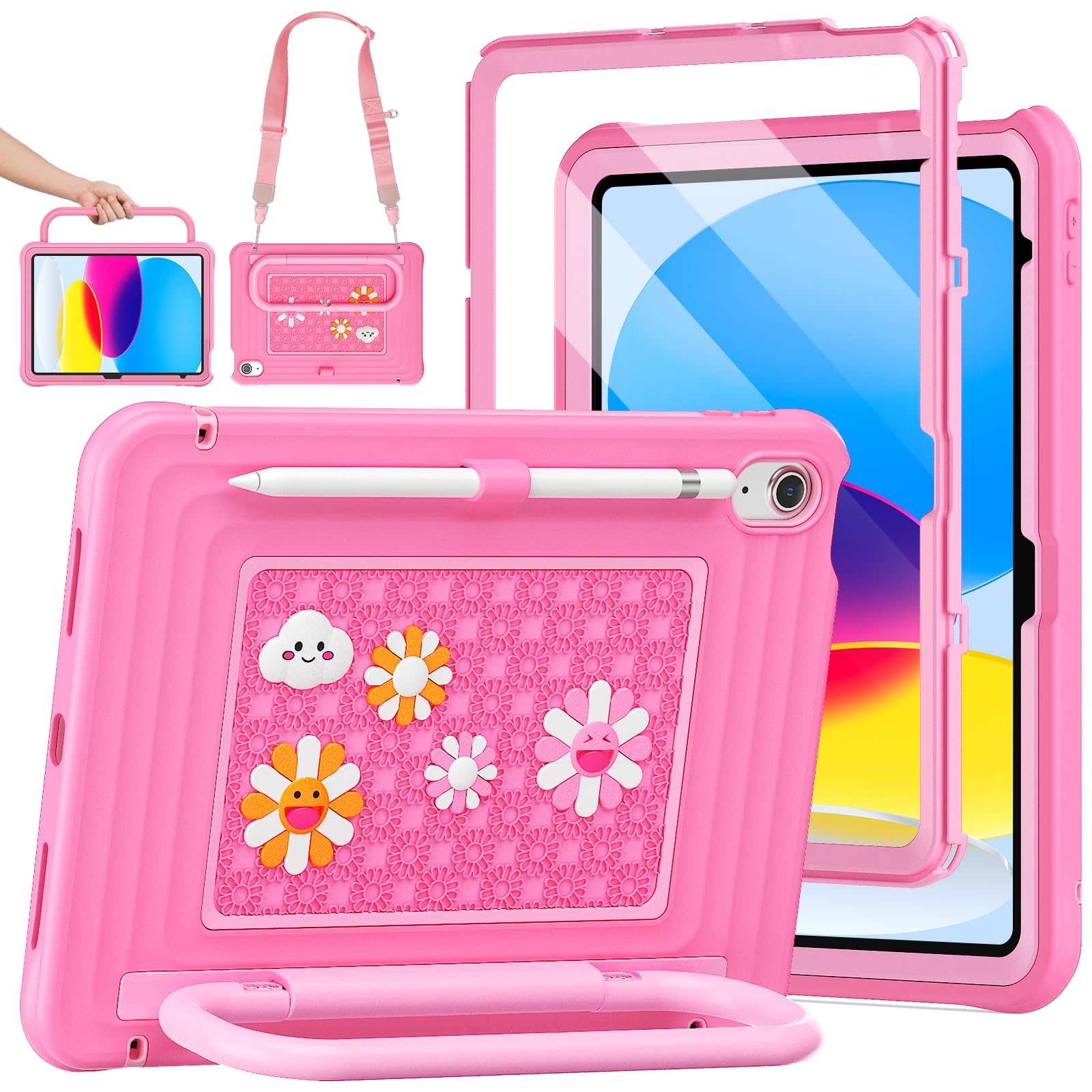 KAIJIAbox Case for iPad A16 11th Generation/iPad 10th Generation, Pink | Military-Grade R…