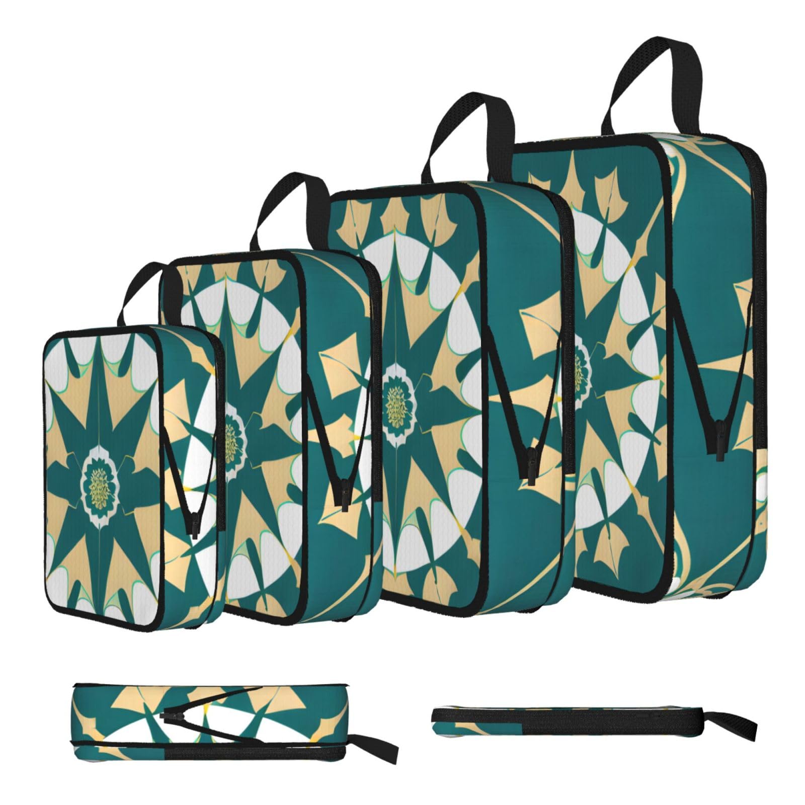 Exotic style floral Compression Packing Cubes 4 Piece Set