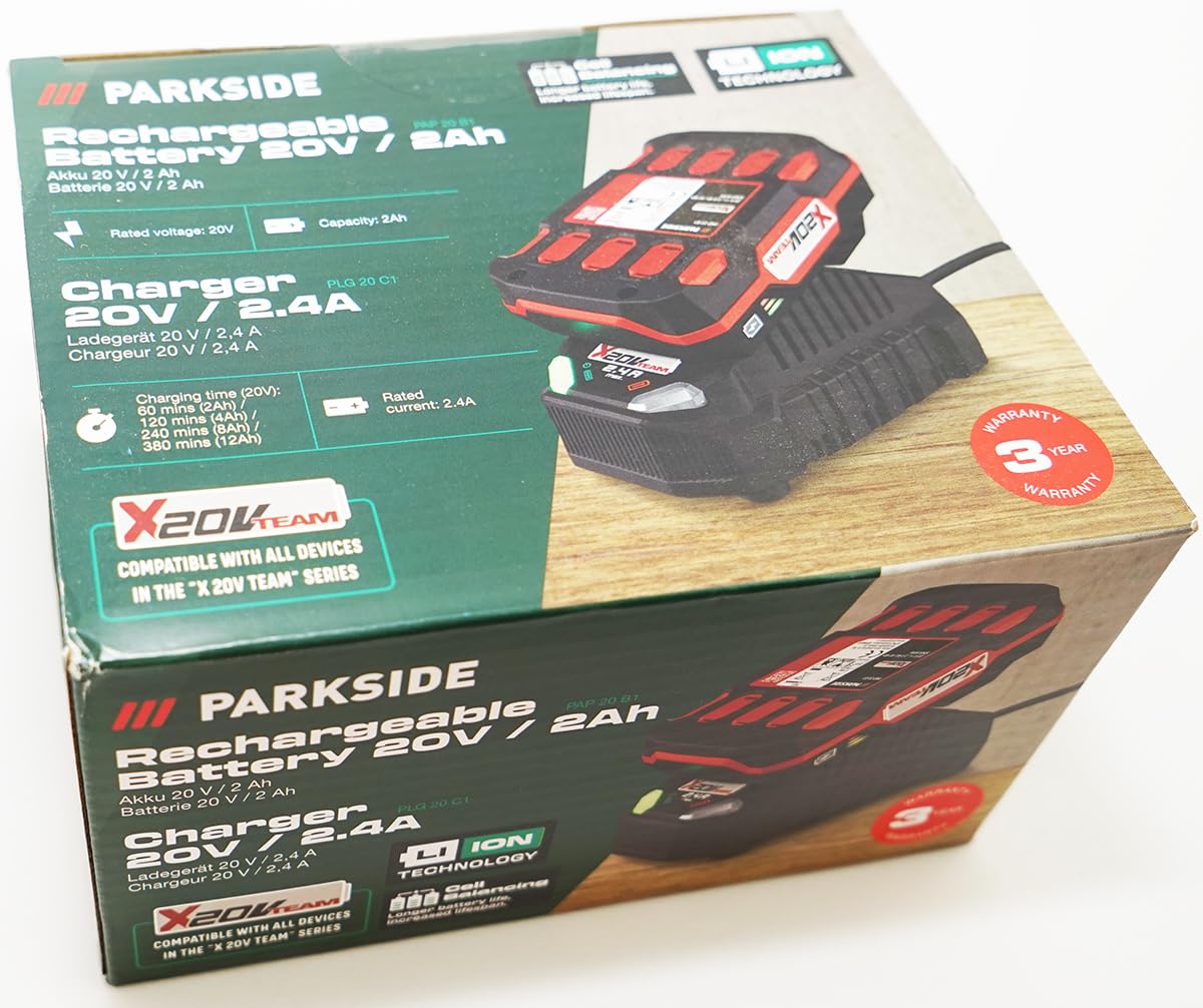 PARKSIDE PGHSA 20V Akku-Holzschneider – Mit 2,0Ah Akku & Ladegerät | Für Alle X20V Team-Geräte, Werkzeugloser Kettenwechsel