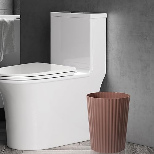 Miniatura 14 de JiatuA Cubo de basura pequeño de plástico redondo para baño, cocina, dormitorio, oficina en casa, dormitorio universitario, gris oscuro