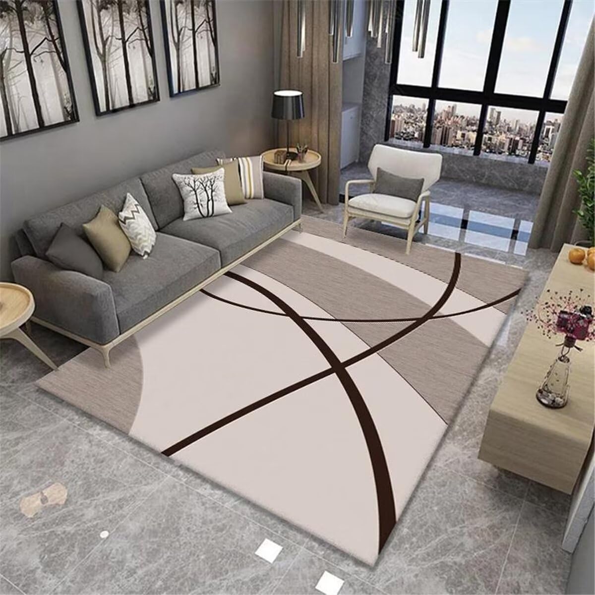 Tapis de jeu bébé gris 120x160cm pour chambre d'enfant