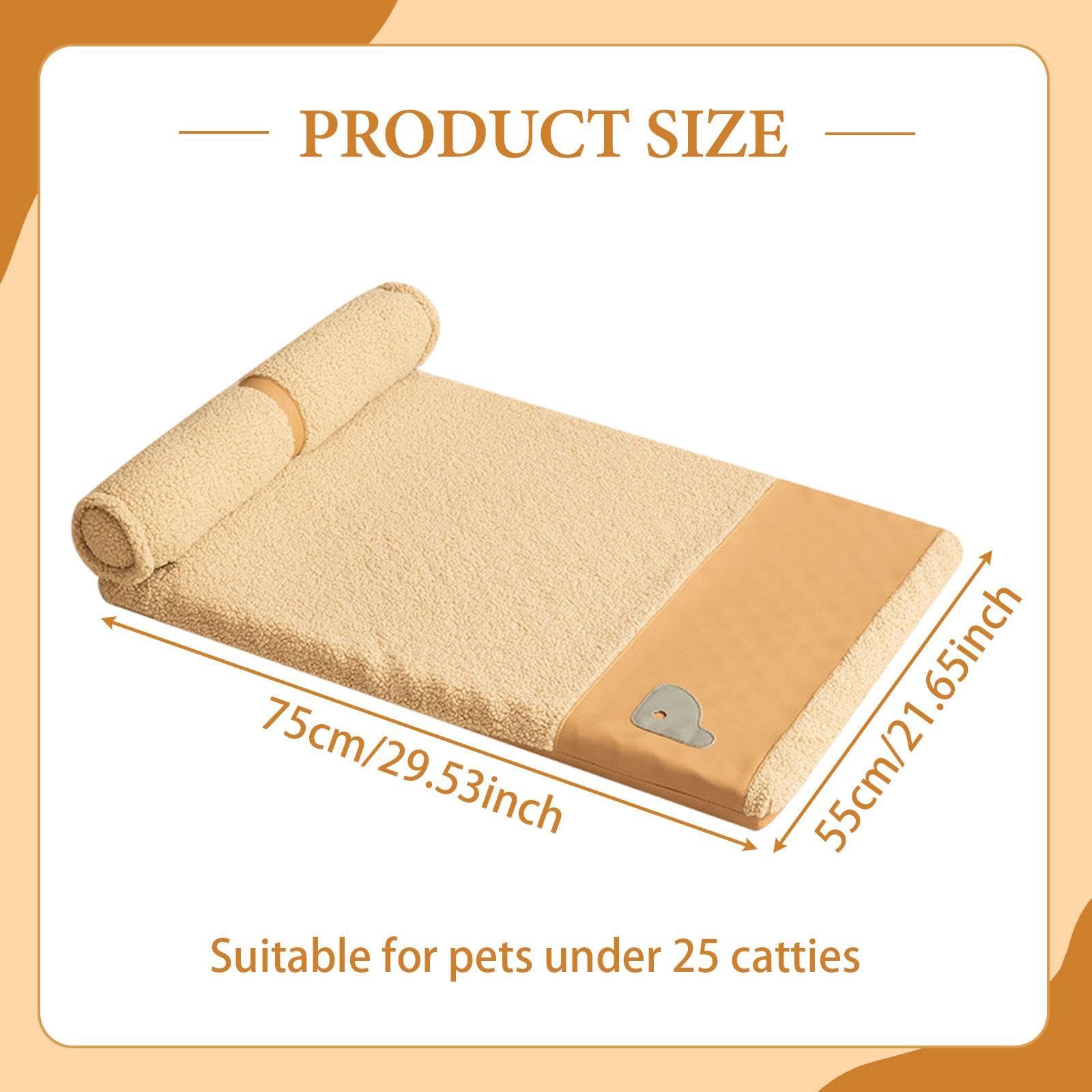 Coperta per Animali Domestici, Tappetino per Cuccia, Comodo, Multiuso, Caldo, Portatile, Lavabile, Cuscino per Gabbia per, Tappetino per, Giallo XL 75cmx55cm