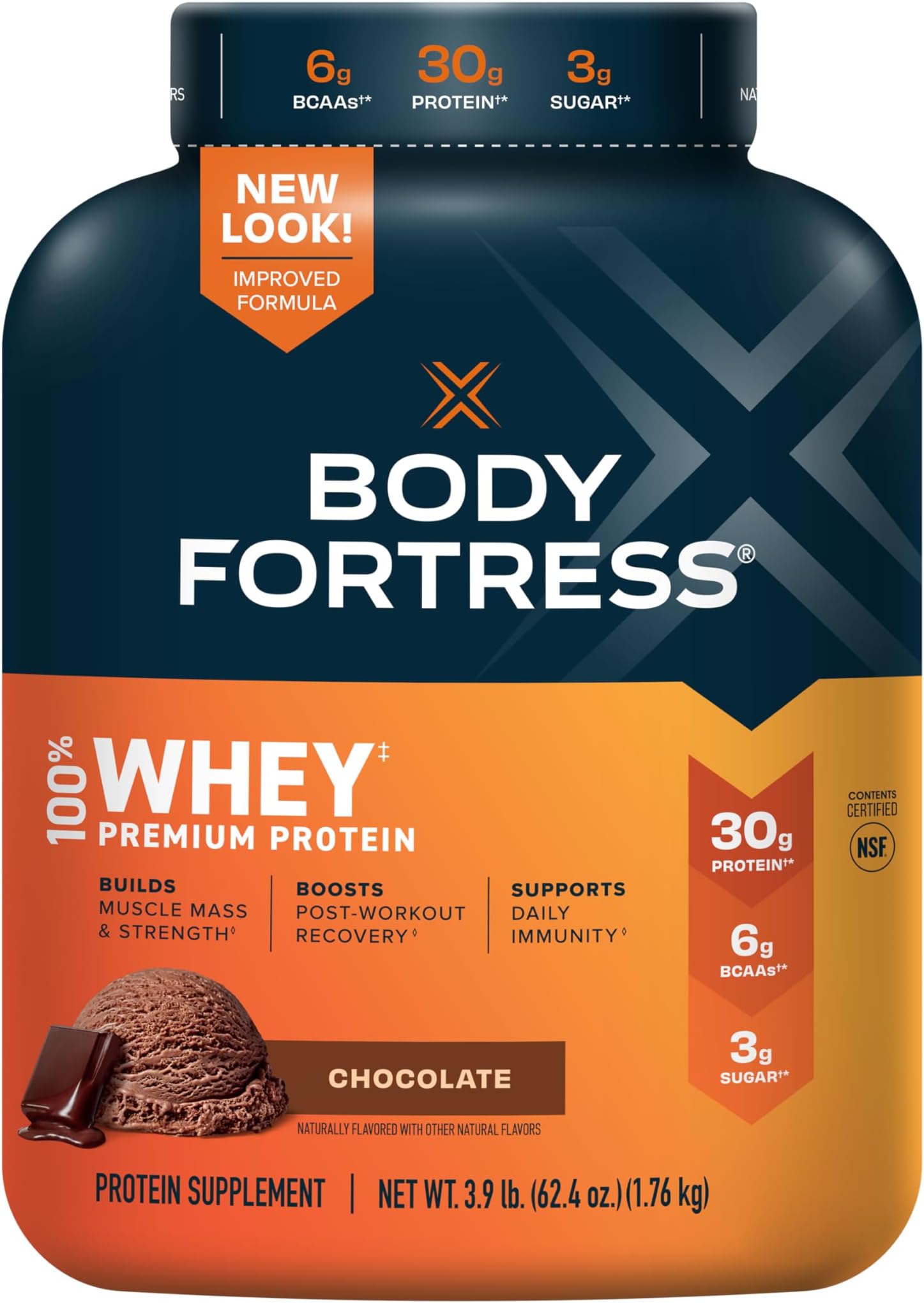 Body Fortress Whey Protein Powder 5 lb, Banana Creme