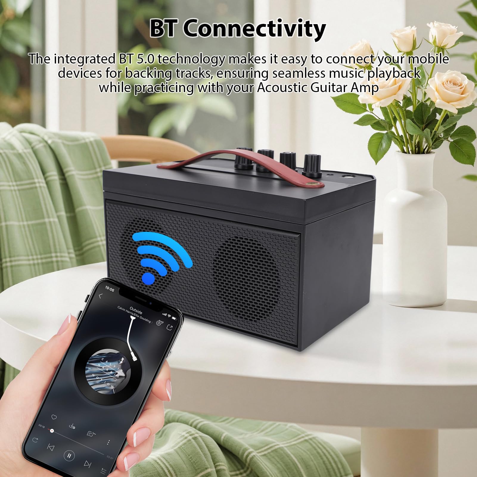 Generic Altavoz de Guitarra Acústica de 30W, Reverb y Distorsión, 5.0 Amplificador de Función de Sonido Transparente Portátil, para Guitarras Eléctricas