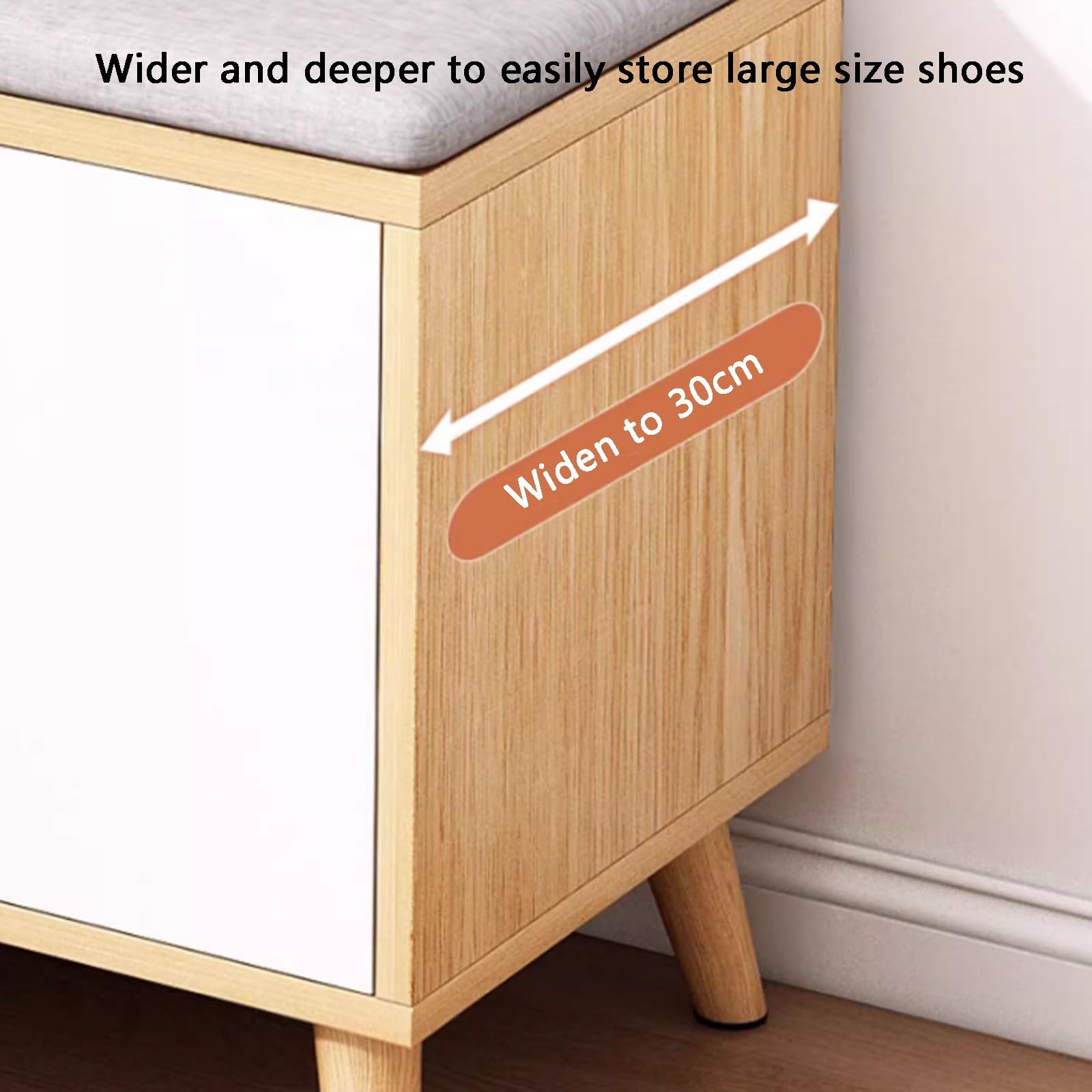 Opslag Schoen Bench Schoen Opbergbank Schoenen Kabinet Bench Schoen Bank met Zitting Houten Schoen Opbergbank met 2 Tier Opslag Verstelbare Plank Hoogte Schoenenkast voor Entree Slaapkamer Woonkamer