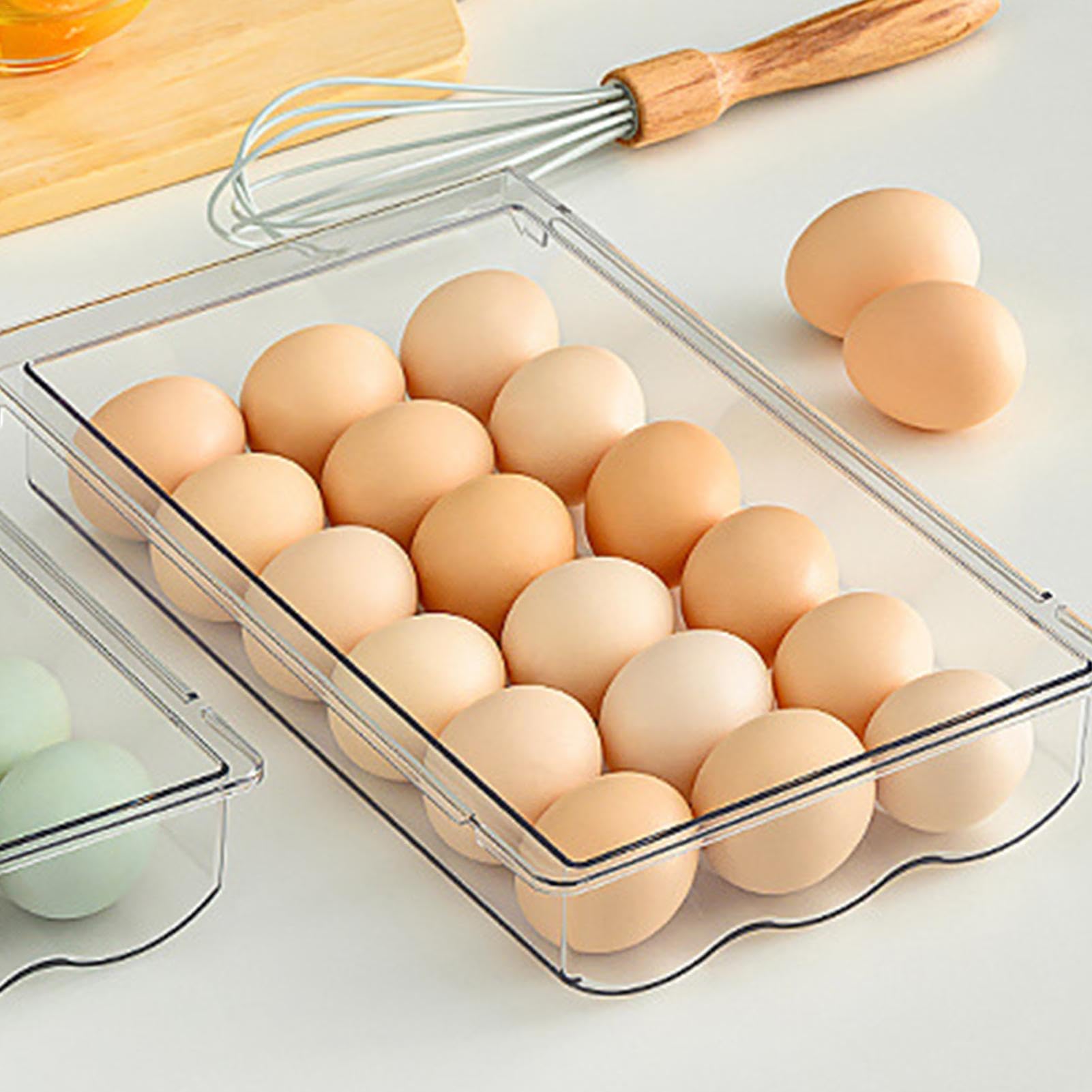 MRKU Caja organizadora de Cesta para Nevera de Cocina, cajón extraíble para Huevos, Nevera, contenedor Organizador
