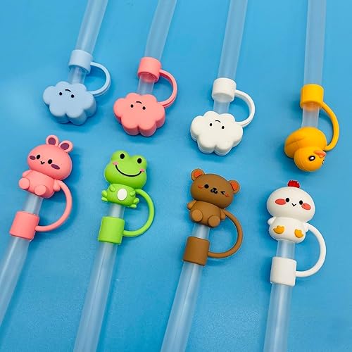 Miniatura 5 de 8 tapas de popote 3D para copa Stanley, cubierta de popote de silicona Animal Cloud compatible con vaso de 30 y 40 onzas con asa, tapas de popote