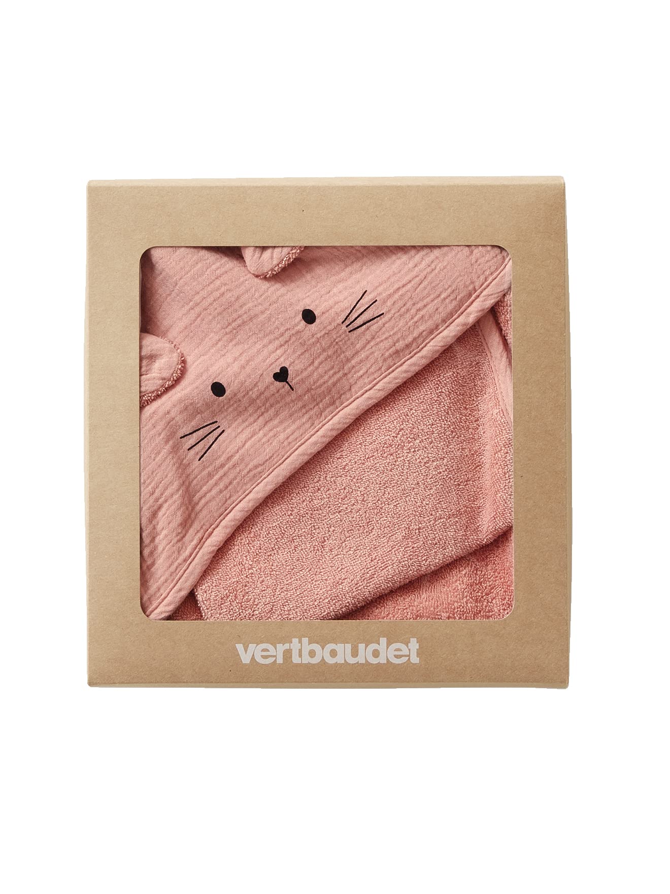 VERTBAUDET Cape de bain + gant en gaze de coton bio*,