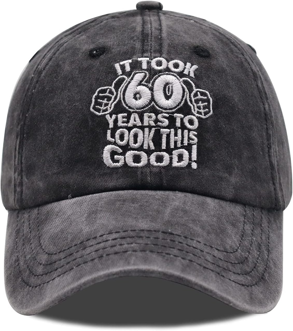 Vintage 60th Birthday Gifts Baseball Cap, Funny Adjustable Washed Cotton Embroidered Hats for Men Women Dad Mom ¡