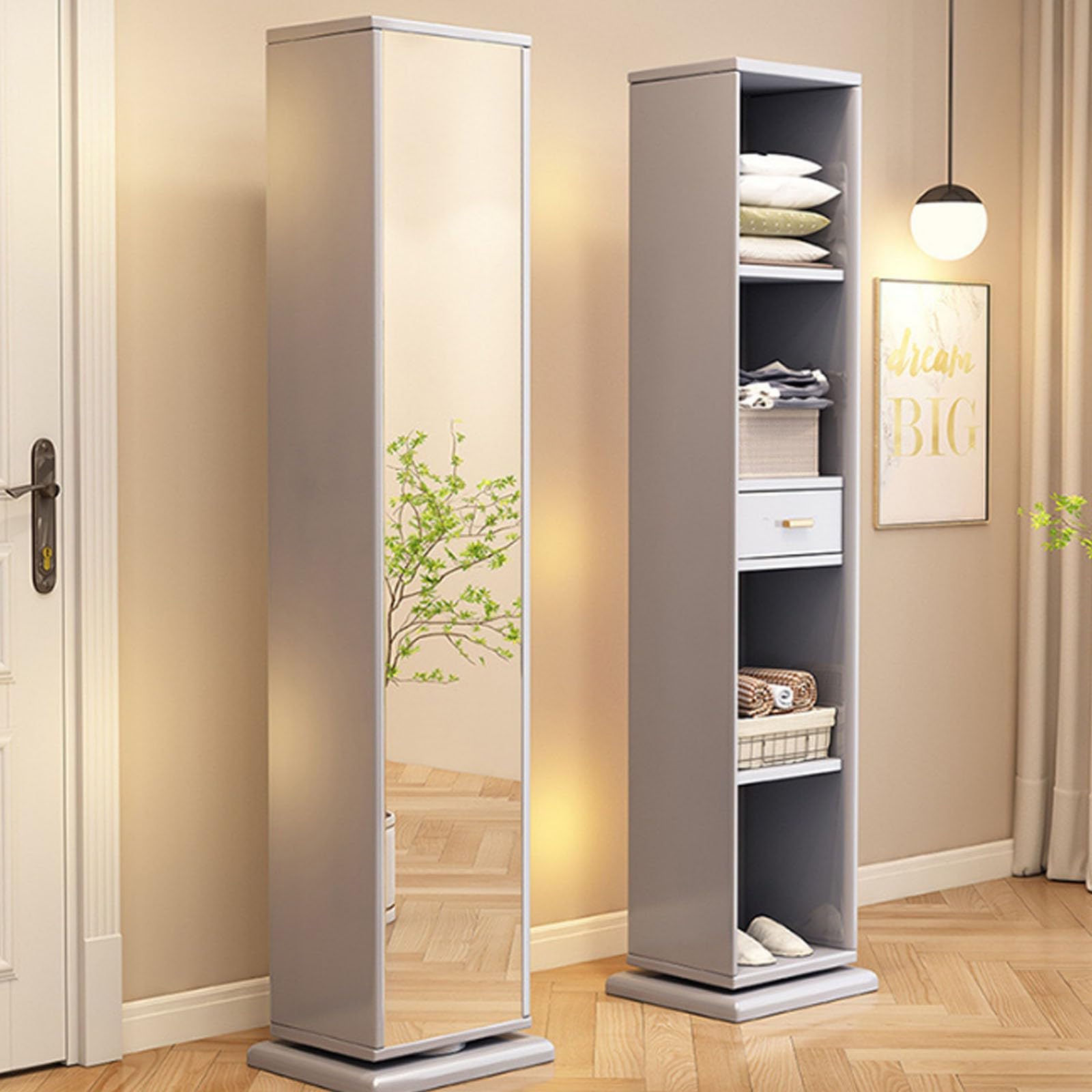 Amazon.com: Swivel Storage Tower Cabinet with Mirror, 360