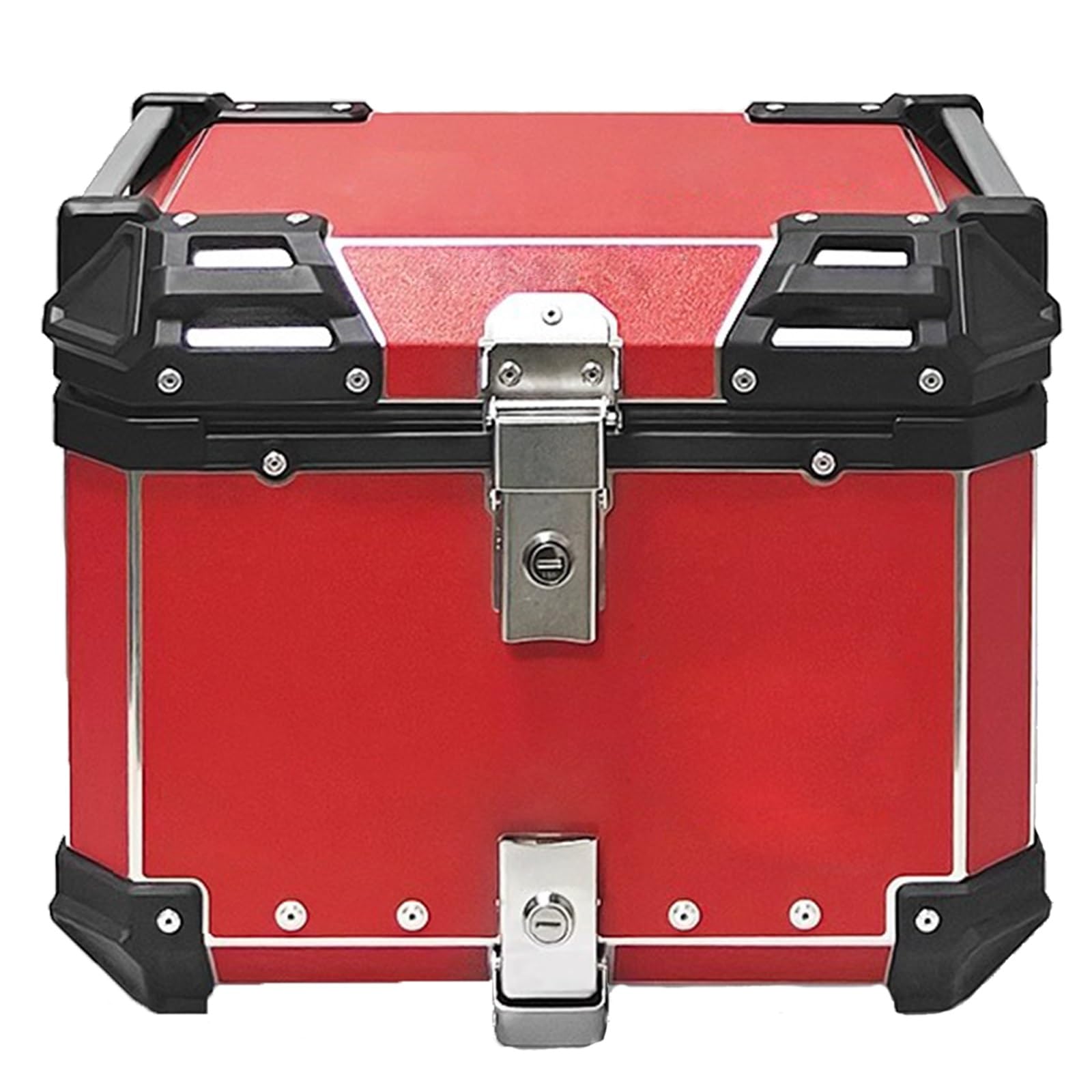 45L 55L Moto Bauletto Borsa Posteriore Bauletto Universale per Scooter in Alluminio Borsa Moto Impermeabile con Chiusura di Sicurezza per Riporre I Caschi Adatto per Scooter Moto(Red,45L)