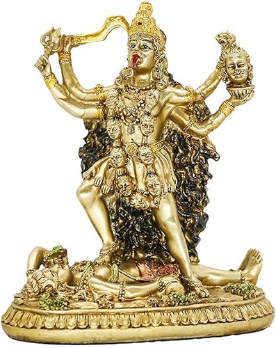 Miniatura 2 de BangBangDa Escultura de estatua de la diosa hindú Kali, ídolo antiguo decorativo de dios indio, figura de la diosa india del tiempo y la muerte,