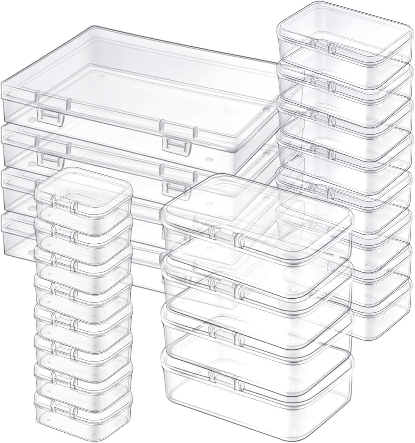 Qeirudu 24 Pcs Small Plastic Containers with Lids Mini