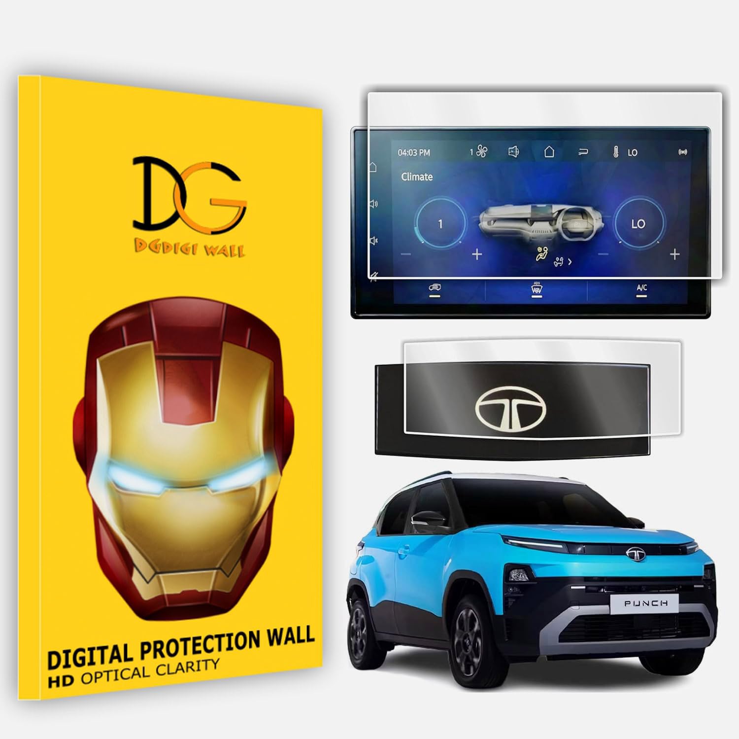 DGDIGIWALL SCREEN GUARD For TATA PUNCH 2026 Facelift Pure+ Pure+S Adventure Adventure S 8-INCH INFOTAINMENT TOUCHSCREEN + STEERING CLUSTER PROTECTOR Anti Scratch Water Resistant HD Clear High Touch Sensitivity Digital Car Music Stereo Accessories [Not Tempered Glass][Clear 9H+ Glossy]-image-22