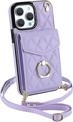 Miniatura 1 de CHENRLIAN Compatible with iPhone 15 Pro Max Wallet Case with Card Holder, 360 Rotation Finger Ring Holder Kickstand, Leather Wallet Case and