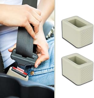 Piburth Paquete de 2 soportes para hebilla de cinturón de seguridad, hebilla de silicona para cinturón de seguridad trasero para hacer que el receptáculo se soporte vertical para un fácil acceso,