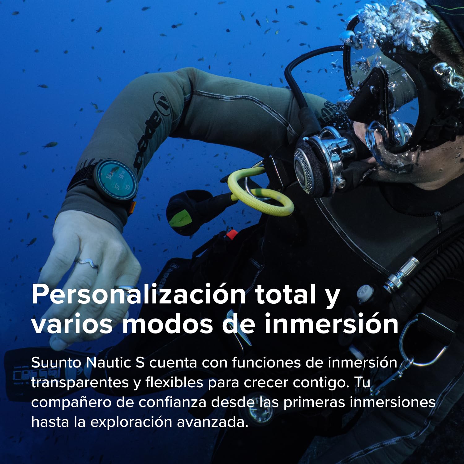 SUUNTO Nautic S Ordenador de Buceo con GPS, Pantalla AMOLED, 60h de Autonomía de Buceo, 80m Impermeable, Análisis de Gases Inalámbrico, Mapas Sin Conexión, SUUNTO APP