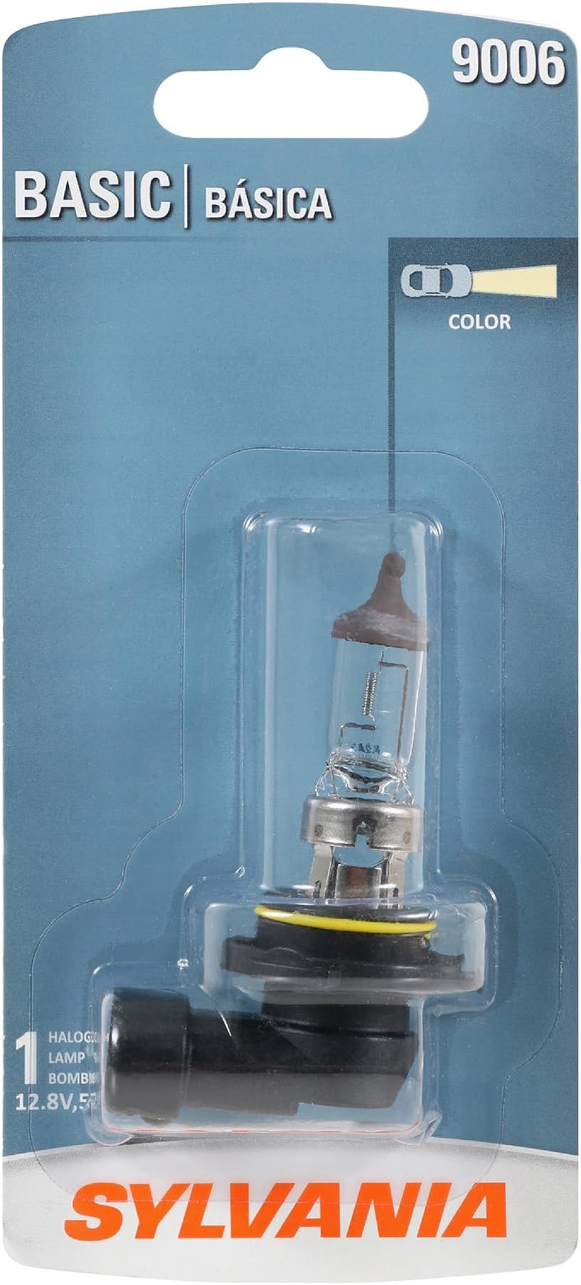 SYLVANIA 9006 Basic Halogen Headlight Bulb, Fog & DRL, 1 Bulb | Standard Halogen Replacement Bulb with Dependable Everyday Output and an Easy, Direct-Fit Installation
