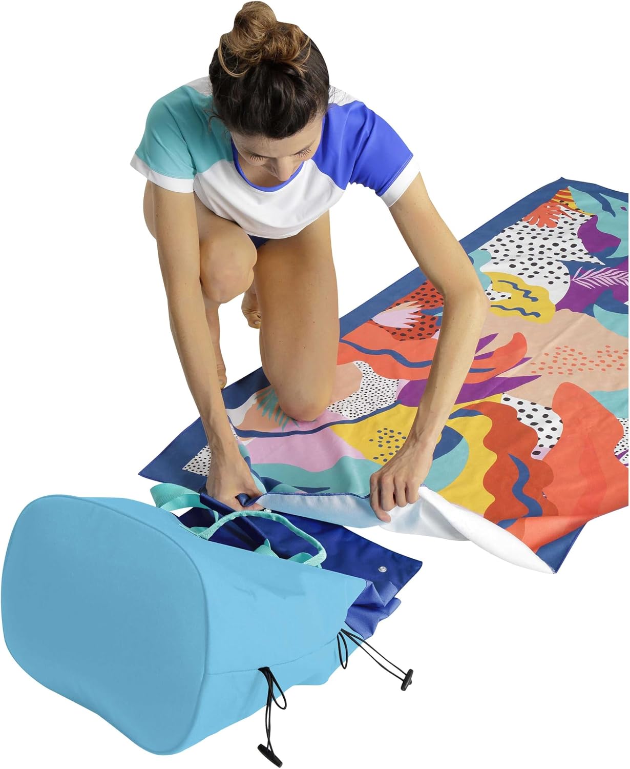 Mares Seaside Towel - Polyester Microfiber Quick Dry Lightweight Modern Design 80x160cm Beach Towel