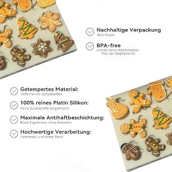 1 Pcs Christmas Silicone Molds Gingerbread Tree Glove Socks Star Chocolate Mold No-Stick Silicone Molds for Baking Jello Molds Cake Jello Cookie Soap Candy Making Supplies
