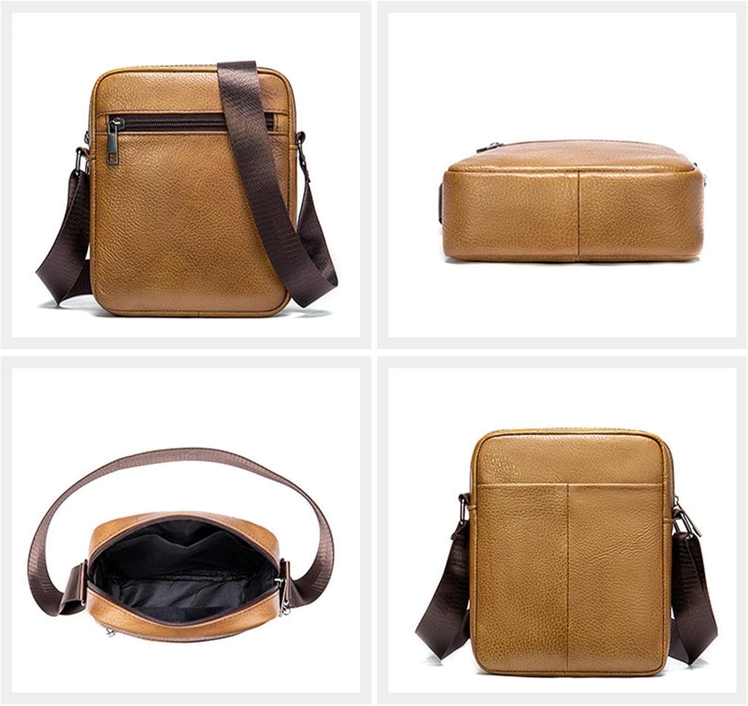 [VGILMWTNQ] 斜め掛け ボディバッグ メンズ ヴィンテージレザークロスボディバッグカジュアルメンズショルダーバッグ電話バッ