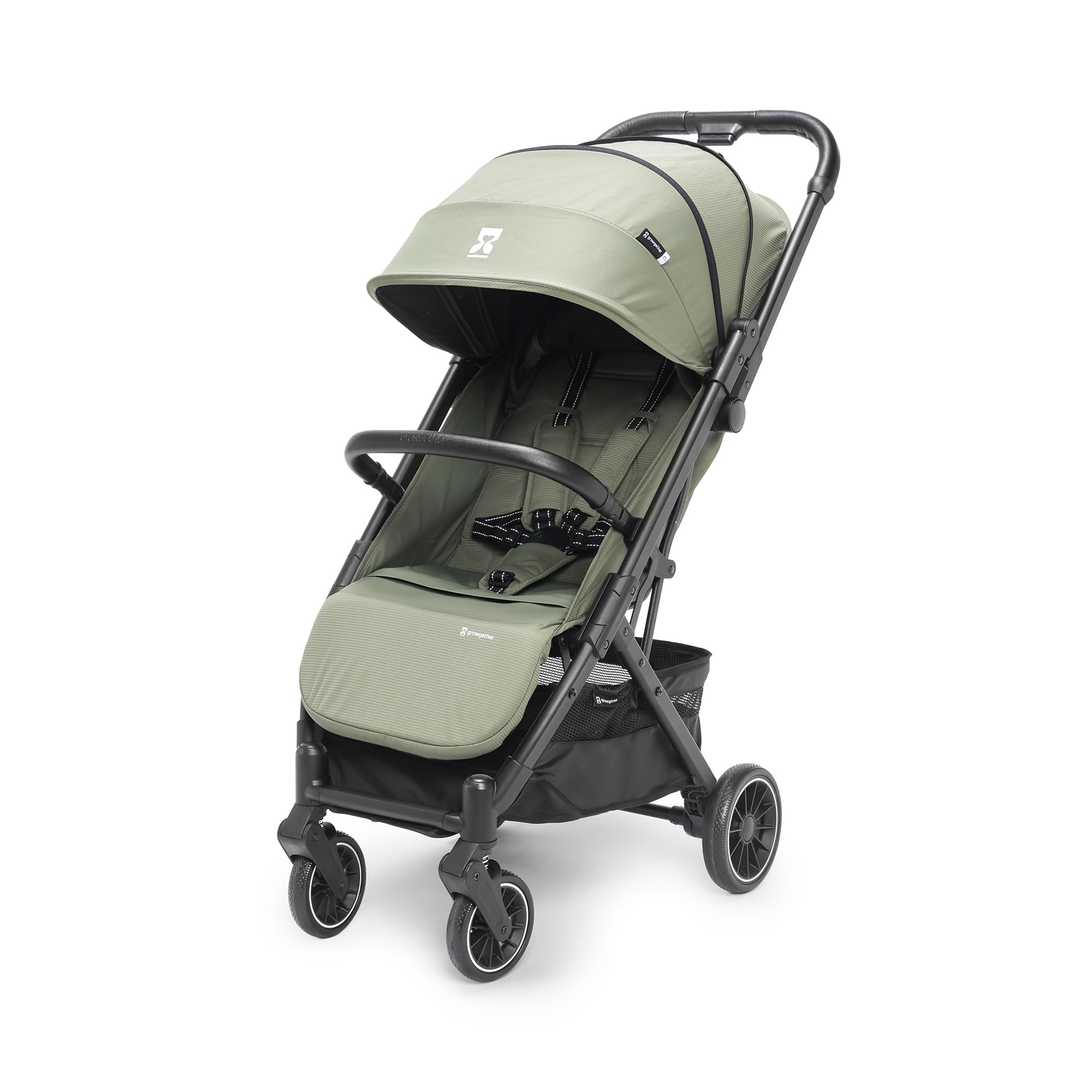 VELOX Travel Stroller | One-Hand Fold with Auto Lock | Lightweight Stroller for Baby & Toddler 0-4 Years (Up to 22 kg) | Full Recline | Mesh Ventilation | UV Canopy | Shoulder Strap | EN 1888 Certified | Mosquito Net Included - Green-image-11