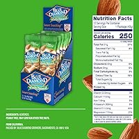 Vista 15 de Blue Diamond Almonds, Low Sodium, Lightly Salted Flavored Snack Nuts, Single Serve Bags (1.5 Oz. Tubes, Pack of 12)