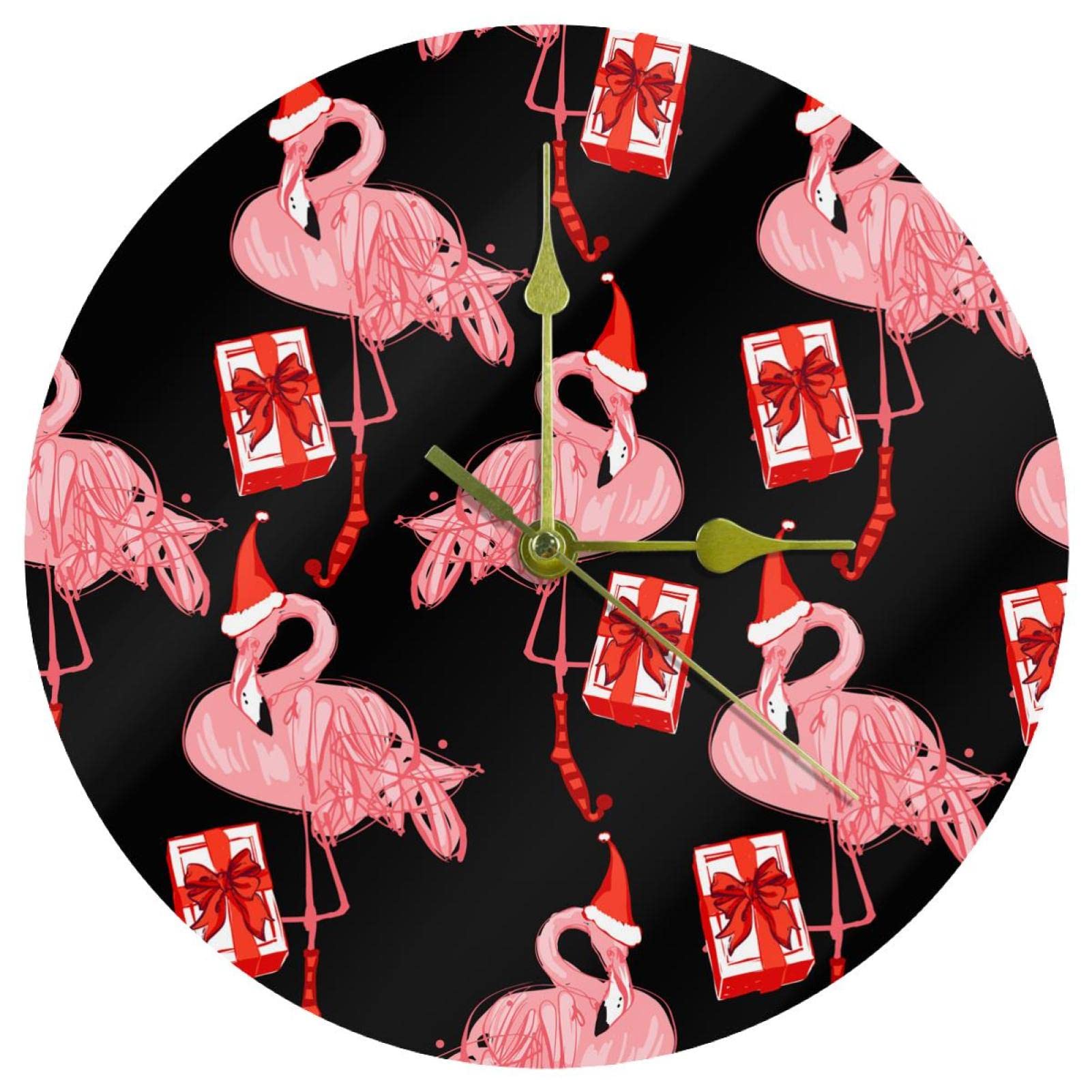 Horloge murale silencieuse flamant rose 24 cm sans tic-tac pour une chambre à coucher zen
