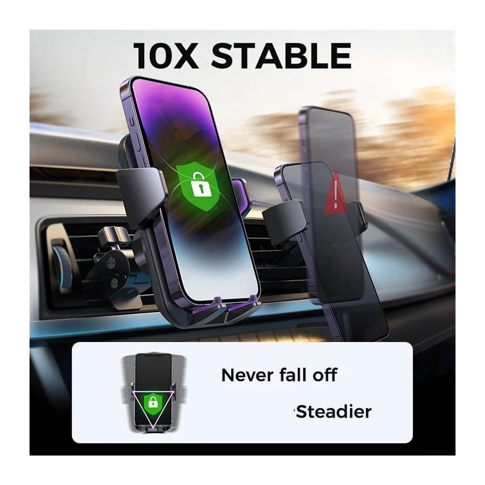 Porta Cellulare Auto Supporto per telefono da auto migliorato, supporto vivavoce per bocchetta dell'aria