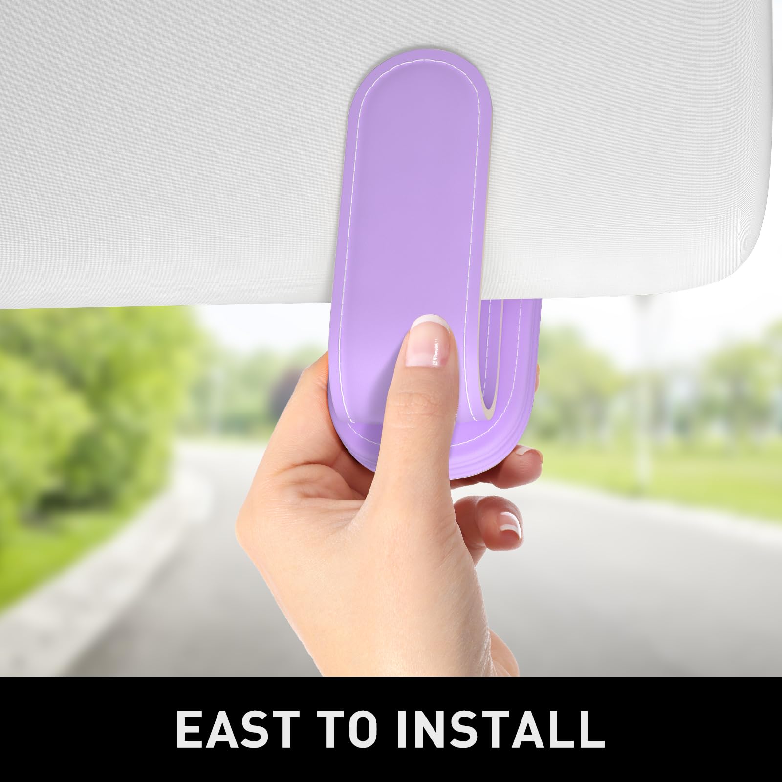 Porta occhiali da sole per visiera auto, supporto magnetico in pelle per occhiali da sole, clip per occhiali da sole per auto