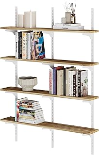 Wallniture Turin Height Adjustable Floating Wall Shelves for Storage, Or...
