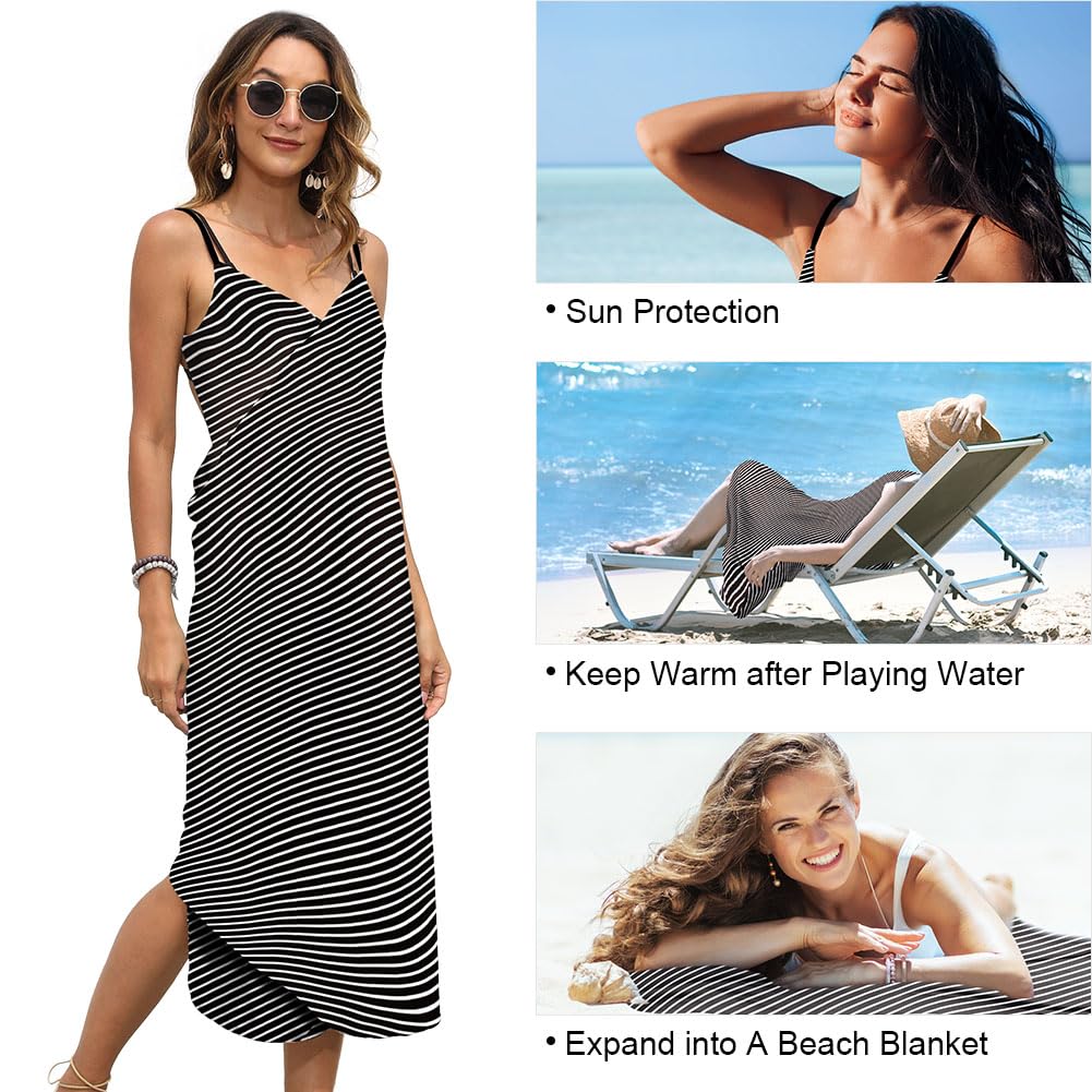 Aomig Sarong Spaghetti pasek strój kąpielowy owijany bikini pasek spaghetti plaża stroje kąpielowe sukienka, wakacyjne długie sukienki plażowe ręcznik, damskie sarong okrycie kąpielowe, modne długie