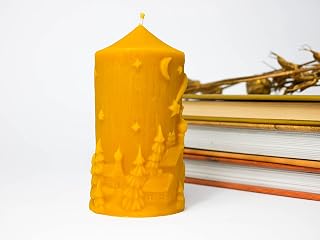 Night Sky Beeswax Candle | Shooting Star | 100% Pure, Natural & Organic | Bethlehem City | Jerusalem | Galilee | Nazareth | Israel Palestine