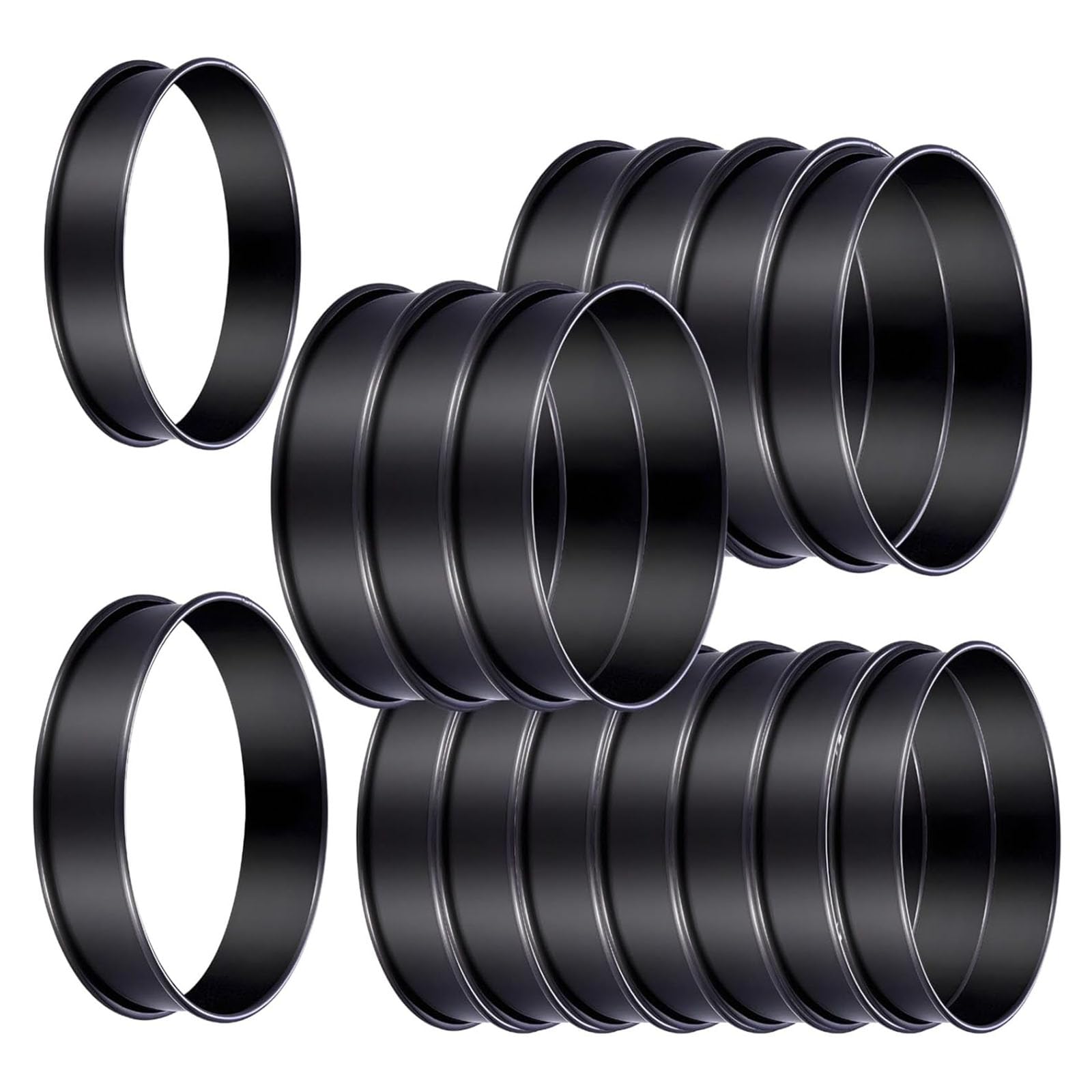 ERRORY 16 Divisions Commercial Grade Griddlecake Baking Circlets Rustproof Cooking Molds for Homebrewed Puddings Breakfast Food Metal Cooking Molds