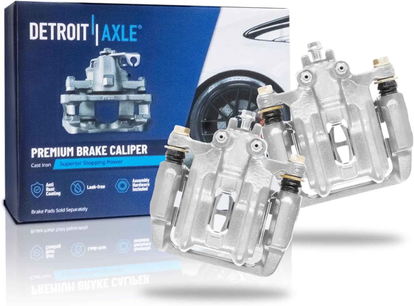 Detroit Axle Rear Brake Caliper Pair with Brackets for Honda CR-V / Acura RDX Replacement