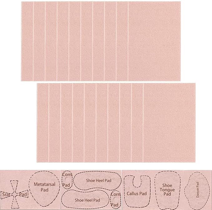 20 Sheets Moleskin Tape, Blister Prevention Padding for Feet, Shoe