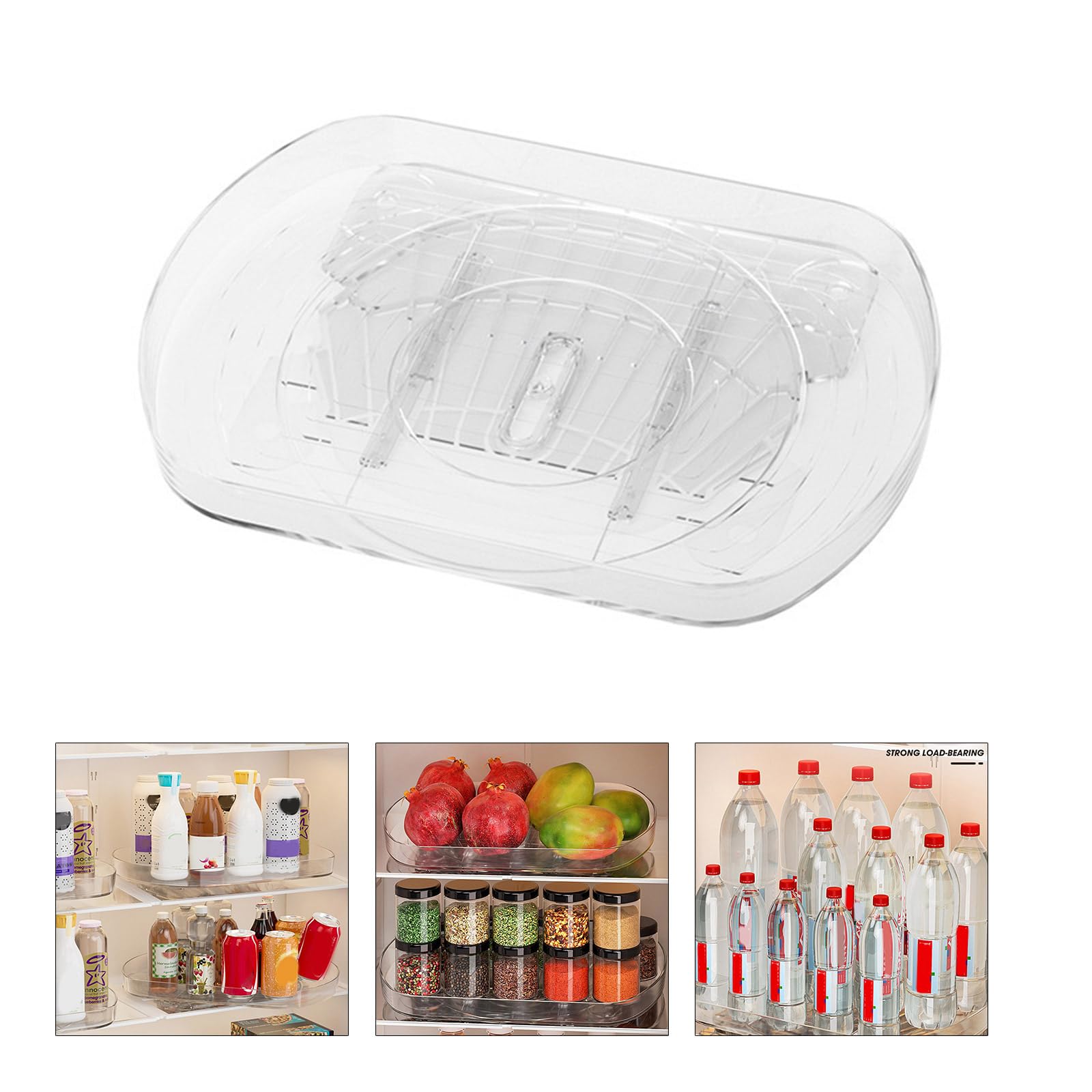 Bandeja giratoria de 360 grados, soporte de almacenamiento para ahorrar espacio, práctico organizador para condimentos y bebidas, capacidad de carga para baño, cocina