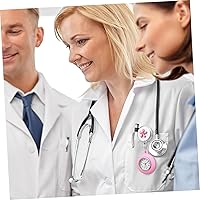 Vista 3 de Reloj de solapa para enfermera - Reloj retráctil con clip con bonito diseño de flores para médicos