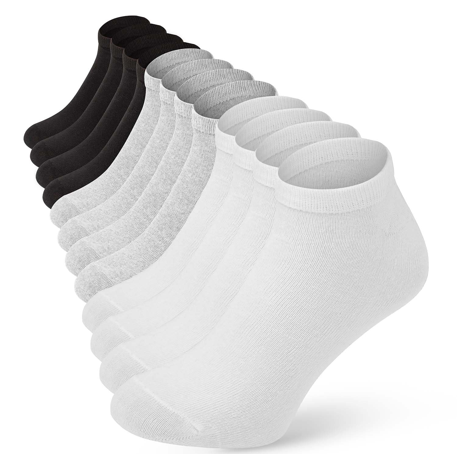 12 Pairs - Trainer Cotton Sports Ankle Socks for Men Women Breathable Durable Athletic Socks Running Socks - UK Size 6-11