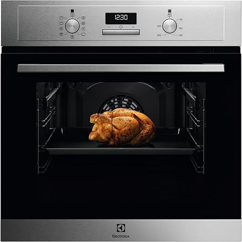 Electrolux EOF3H50BX Horno Multifunción, Serie 600, Función Grill, Potencia 2090W, Grill de 2090W, 7 funciones, Limpieza AquaClean, 65 L de Capacidad, Display LED, Clase A
