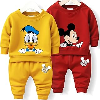 Minicult Kids Cotton Co-ords Full Sleeve Sweatshirt and Pant Set with Character Print Price In India