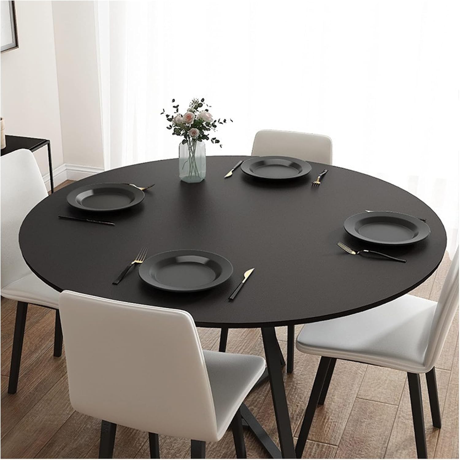 Nappe de cuisine en cuir synthétique chic pour table ronde de jardin de 50cm