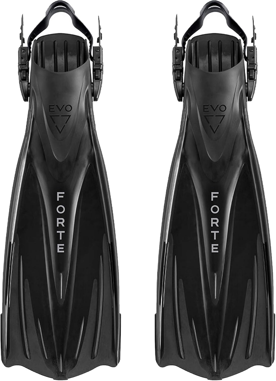 EVO Forte Snorkel Fins Adjustable Diving Fins, Open Heel