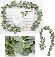 Vista 6 de DearHouse 5pc Artificial Eucalyptus Garland Faux Silk Eucalyptus Leaves Vines Handmade Garland Greenery Wedding Backdrop Arch Wall Decor,6 FTPcs